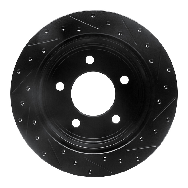 Dodge Ram 1500 Van Brake Rotor (1) - Rear Left - R1 Concepts - Drilled & Slotted - Black - 2003